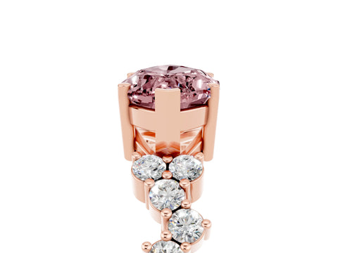 Rose gold Marquise Cut Diamond Cluster Pavé Band with Four-Prong Setting_5