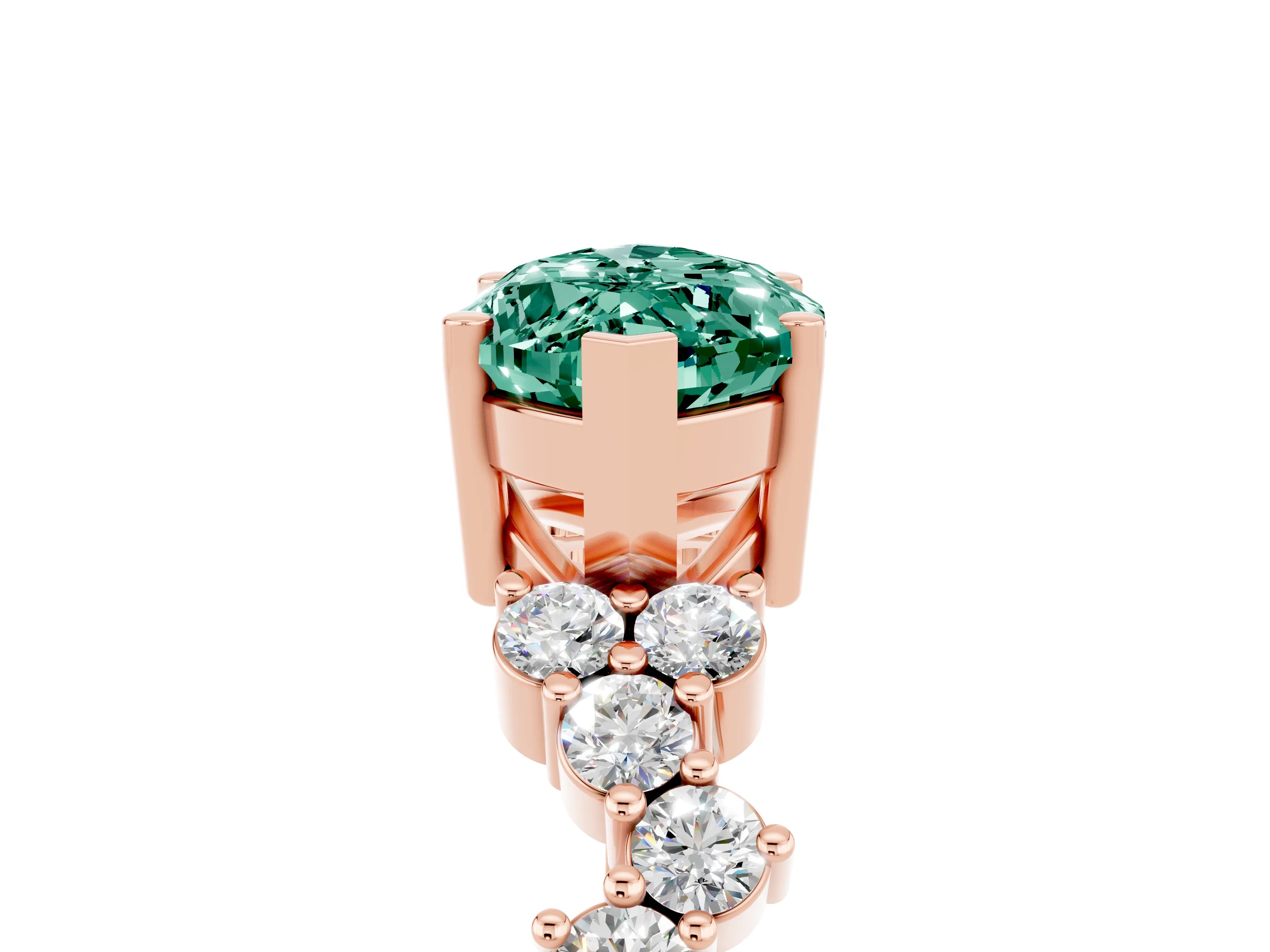 Rose gold Marquise Cut Diamond Cluster Pavé Band with Four-Prong Setting_5