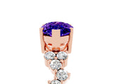 Rose gold Marquise Cut Diamond Cluster Pavé Band with Four-Prong Setting_5