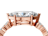 Rose gold Marquise Cut Diamond Cluster Pavé Band with Four-Prong Setting_7