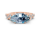 Rose gold Marquise Cut Diamond Cluster Pavé Band with Four-Prong Setting