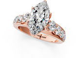 Rose gold Marquise Cut Diamond Engagement Ring with Pavé Band and Four-Prong Setting_16