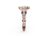 Rose gold Marquise Cut Diamond Engagement Ring with Pavé Band and Four-Prong Setting_17