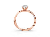 Rose gold Marquise Cut Diamond Engagement Ring with Side Stone Accents and Four-Prong Setting_109