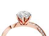 Rose gold Marquise Cut Diamond Engagement Ring with Side Stone Accents and Four-Prong Setting_110