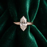 Rose gold Marquise Cut Diamond Engagement Ring with Side Stone Accents and Four-Prong Setting_16