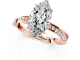 Rose gold Marquise Cut Diamond Engagement Ring with Side Stone Accents and Four-Prong Setting_22