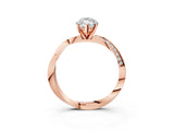 Rose gold Marquise Cut Diamond Engagement Ring with Side Stone Accents and Four-Prong Setting_26