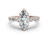 Rose gold Marquise Cut Diamond Five-Stone Prong Set White Gold Ring_52