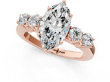 Rose gold Marquise Cut Diamond Five-Stone Prong Set White Gold Ring_53