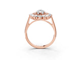 Rose gold Marquise Cut Diamond Floral Double Halo Engagement Ring with Prong Setting_30