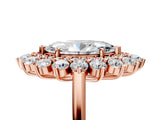 Rose gold Marquise Cut Diamond Floral Double Halo Engagement Ring with Prong Setting_32
