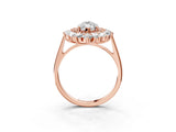 Rose gold Marquise Cut Diamond Floral Double Halo Engagement Ring with Prong Setting_66
