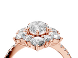 Rose gold Marquise Cut Diamond Floral Halo Pave Band with Prong Setting_39