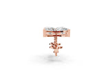 10K Rose Gold 1.03 Carat E-F VVS-VS Marquise Diamond Flower Stud Earrings