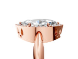 Rose gold Marquise Cut Diamond Halo Engagement Ring with Split Shank and Four-Prong Setting_100