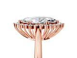 Rose gold Marquise Cut Diamond Halo Ring with Solitaire Band and Prong Setting_75