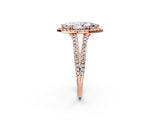 Rose gold Marquise Cut Diamond Halo Split Shank Engagement Ring_41
