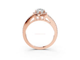 Rose gold Marquise Cut Diamond Halo Split Shank Engagement Ring_42