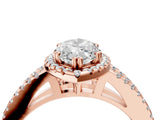 Rose gold Marquise Cut Diamond Halo Split Shank Engagement Ring_43