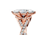 Rose gold Marquise Cut Diamond  Halo Twist Band Solitaire Prong Setting Ring_53