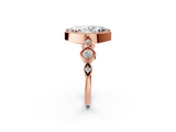 Rose gold Marquise Cut Diamond Milgrain Marquise Band with Prong Setting_5