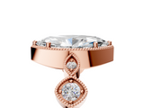 Rose gold Marquise Cut Diamond Milgrain Marquise Band with Prong Setting_8