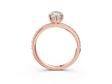 Rose gold Marquise Cut Diamond Pavé Band Ring with Four-Prong Setting_43