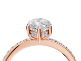 Rose gold Marquise Cut Diamond Pavé Band Ring with Four-Prong Setting_44
