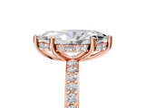 Rose gold Marquise Cut Diamond Pavé Band Ring with Four-Prong Setting_45
