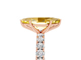 Rose gold Marquise Cut Diamond Pavé Band Solitaire Ring with Prong Setting_5