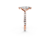 Rose gold Marquise Cut Diamond Pavé Band Solitaire with Four-Prong Setting_5