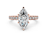 Rose gold Marquise Cut Diamond Pavé Band with Four-Prong Setting_55