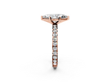 Rose gold Marquise Cut Diamond Pavé Band with Four-Prong Setting_57