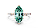 Rose gold Marquise Cut Diamond Pavé Band with Six-Prong Setting