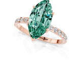 Rose gold Marquise Cut Diamond Pavé Band with Six-Prong Setting_1