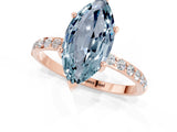 Rose gold Marquise Cut Diamond Pavé Band with Six-Prong Setting_1