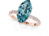 Rose gold Marquise Cut Diamond Pavé Band with Six-Prong Setting_1