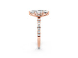 Rose gold Marquise Cut Diamond Pavé Band with Six-Prong Setting_2