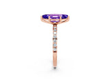 Rose gold Marquise Cut Diamond Pavé Band with Six-Prong Setting_2
