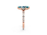 Rose gold Marquise Cut Diamond Pavé Band with Six-Prong Setting_2