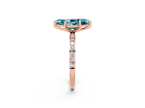 Rose gold Marquise Cut Diamond Pavé Band with Six-Prong Setting_2