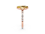 Rose gold Marquise Cut Diamond Pavé Band with Six-Prong Setting_2