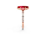 Rose gold Marquise Cut Diamond Pavé Band with Six-Prong Setting_2