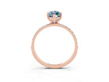 Rose gold Marquise Cut Diamond Pavé Band with Six-Prong Setting_3