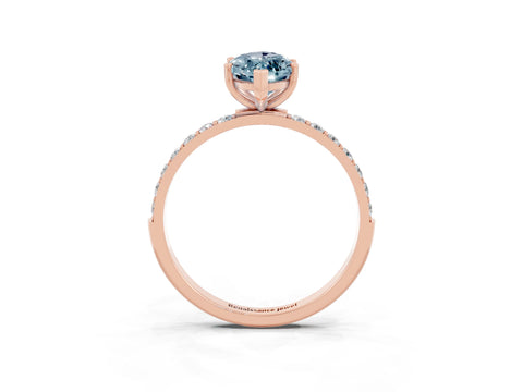 Rose gold Marquise Cut Diamond Pavé Band with Six-Prong Setting_3