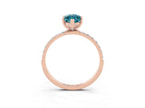 Rose gold Marquise Cut Diamond Pavé Band with Six-Prong Setting_3
