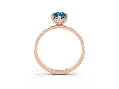 Rose gold Marquise Cut Diamond Pavé Band with Six-Prong Setting_3