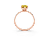Rose gold Marquise Cut Diamond Pavé Band with Six-Prong Setting_3