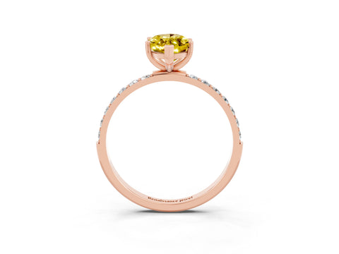 Rose gold Marquise Cut Diamond Pavé Band with Six-Prong Setting_3